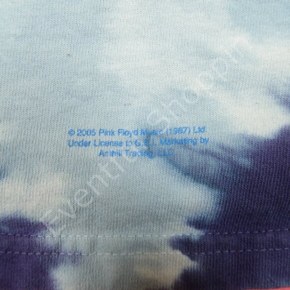 Vintage 2005 Liquid Blue Pink Floyd Dark Side of the Moon Tie Dye T Shir… - Picture 4 of 5